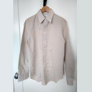 Armani White Striped Dress Shirt (Medium)